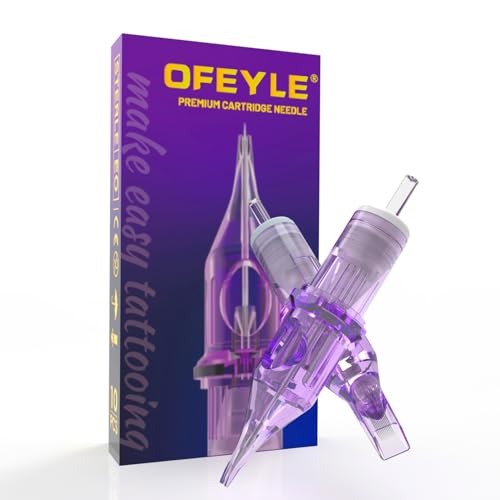 OFEYLE Tattoo Needles 10pcs Assorted Standard Size 1RL Disposable Tattoo Cartridge Needles with Membrane Round Liner Cartridges for Rotary Tattoo Pen Machine Gun Tattoo Supplies