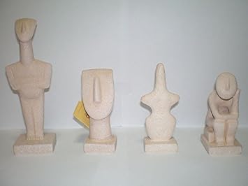Cycladic Art Collections Of 4 Mini Statues - Ancient Greek Art - Modern Looking