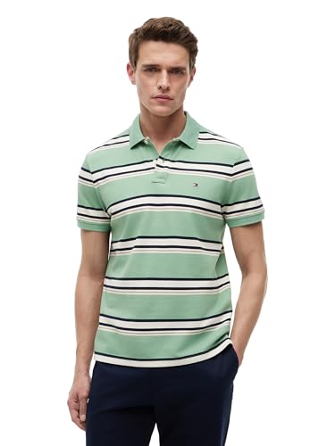 Image of Tommy Hilfiger Men's Short Sleeve Polo Shirts in Regular Fit With Stretch and Organic Pique Cotton