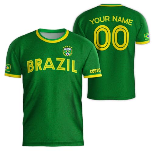 Retro Soccer Jerseys for Men, Customized Jersey Brazil, Custom Brazilian Soccer Jersey, Brazil Jersey Men 4