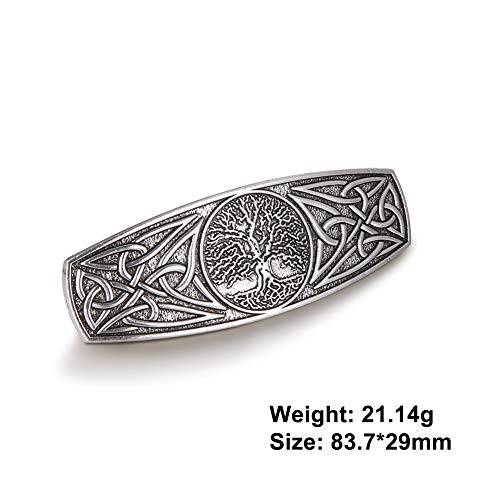Foto von KKJOY Vintage Metall Haarspange Silber, Keltische Knoten Haarklammer Groß, Baum des Lebens Haarnadeln, Gothic Haarspangen Damen, Braut Haarschmuck Hochzeit, Bananenspange für Frauen und Mädchen