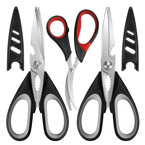 All Purpose Kitchen Shears with Protective Sheath (3-Pack)