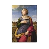 Raphael Leinwanddruck, Motiv: Heilige Katharina von Alexandrien, klassische Werke, geeignet für Wohnzimmer, Schlafzimmer, Büro, Zuhause und Klassenzimmer, 20 x 30 cm