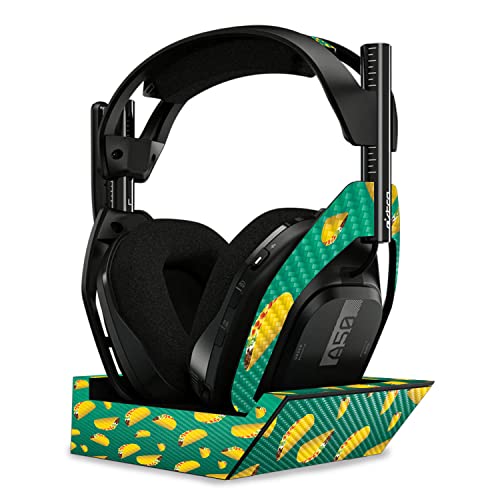 Image of MightySkins Carbon Fiber Skin Compatible with Astro A50 Wireless Headphones + Base Station (Gen 4) - Tacos | Protective, Durable Textured Carbon Fiber Finish | Easy to Apply | Made in The USA