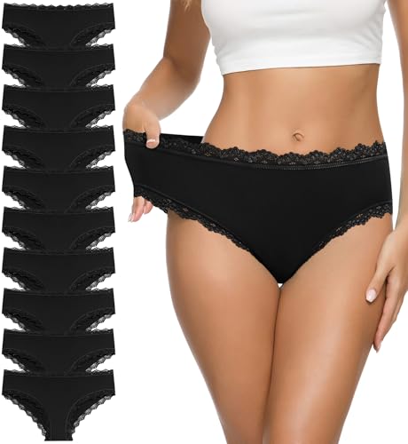 Image of Eiggam Women's Cotton Bikini Panties,High-Cut Full Coverage Stretch Cool Underwear for Women