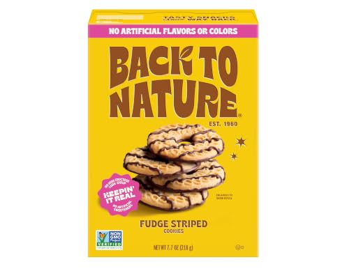 Image of Back to Nature Fudge Striped Cookies Chocolate, Plant Based Snack 1pk | Kosher, No Dairy Added, Plant Based, Wheat Flour, Non GMO No High Fructose Corn Syrup No Artificials, Wholesome Snacks 7.7oz