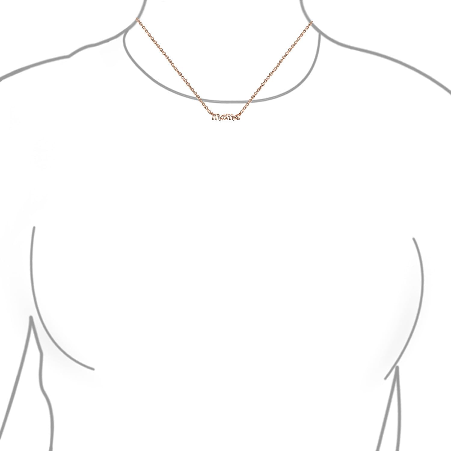 Bling Jewelry Personalized Name Plated Talk Station Pendant MAMA Word Necklace For Mother For Wife Women 14K Rose Gold Plated .925 Sterling Silver - Image 3