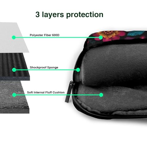 Bolso portátil impermeable con diseño florido para 13 pulgadas miniatura 5