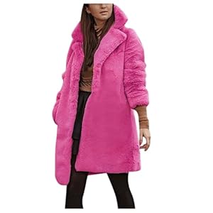 Cocila Femmes Hiver Couleur Unie Ours Faux Manteau Vestes Dames Pull Chaud VêTements D'extéRieur Court (Hot Pink M) Veste Entre Saison Veste En Jean Rose Capuche Impermeable Homme