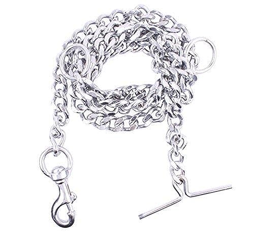 Image of RvPaws Dog Chain Silver Grind 60 Inch, Pet Chain Leash Heavy Duty Chain with Heavy Hook Swivel (X-Large Dogs, No-6)
