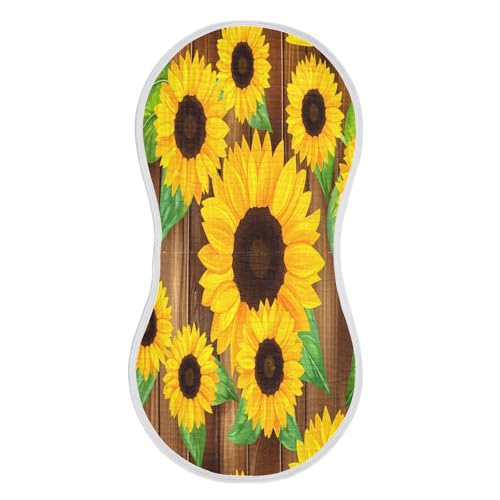 Kigai Sunflower Baby Burp Cloths Extra Soft and Absorbent Burping Rags Cotton Burping Clothes Baby Washcloths for Newborn Boys Girls - 1 Pack