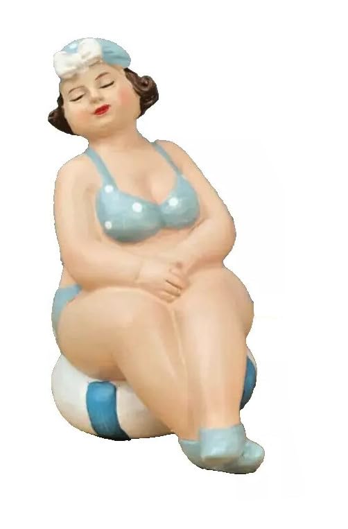 Generisch Mollige Deko Figur Badenixe Dicke Dame Frau im Badeanzug...