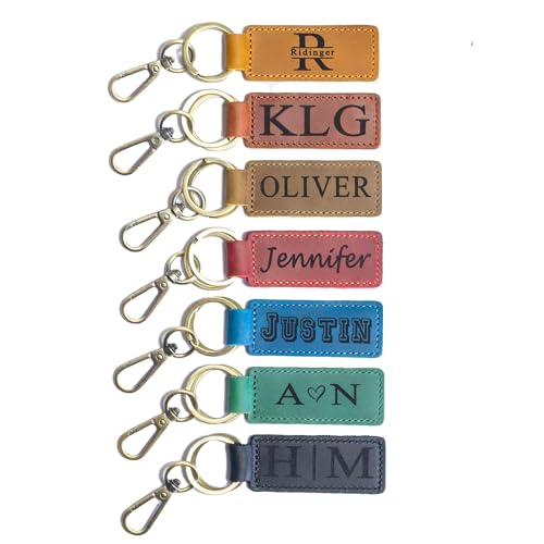 Personalized Engraved Leather Keychain - Customizable Key Ring for Car Keys, Bags & Unique Gifts - Handmade Minimalist Accessory for Men and Women - Image 2