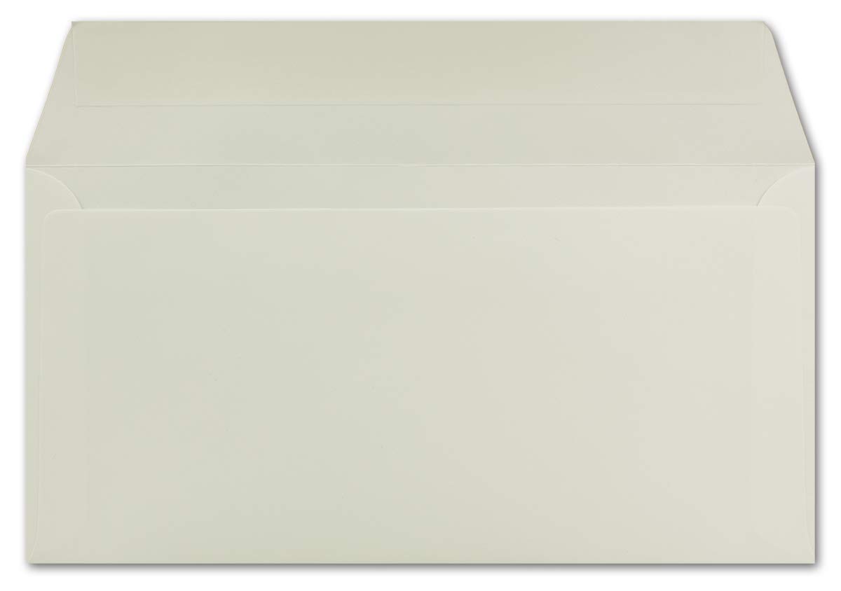 Długie koperty 500 DIN kremowe 22,0 x 11,0 cm 90 g/m², klejone koperty bez okienka, idealne na Boże Narodzenie, kartki z życzeniami, zaproszenia od firmy Glüxx-Agent
