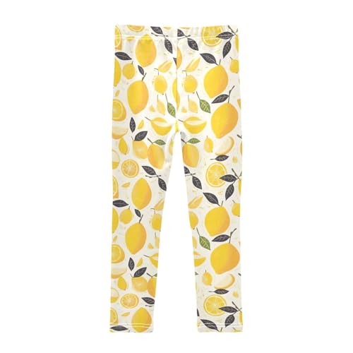 Fresh Lemons Hand Drawn Doodloddler Baby Girl Basic Leggings Soft High Waisted Activewear Exercise2