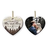 Personalized Our 1st Christmas As Mr and Mrs Ornament 2021 with Picture Names Just Married Engaged...