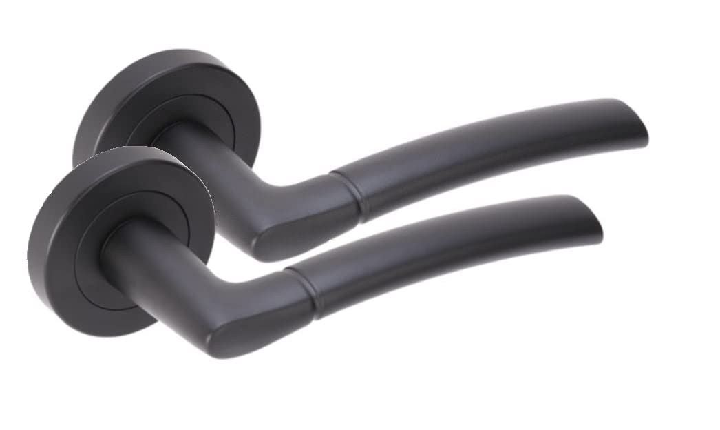 Golden Grace Indiana Door Handle Set - Matt Black