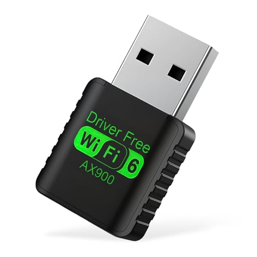 Clé WiFi 6 AX900 Mbps Adaptateur, Clé WiFi pour PC Double Bande 2.4GHz/5GHz, Adaptateur USB WiFi Puissant pour PC de Bureau et Ordinateur Portable, Haute...
