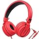 Rockpapa 952 Kinder Kopfhörer mit Kabel, Kopfhörer Kinder Mädchen, HD Mikrofon, Klinke 3.5 mm, Faltbare, On Ear Kopfhörer für Schule/Reise/Handy/Tablet/PC, Schwarz Rot