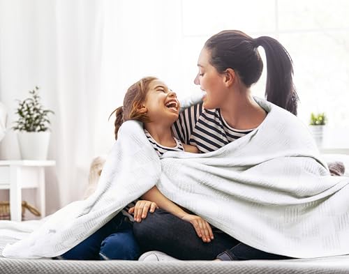 Utopia Bedding White 100% Cotton Blanket [King Size - 90x108 Inch] 350GSM Lightweight, Soft and Breathable Thermal Blanket for All Seasons