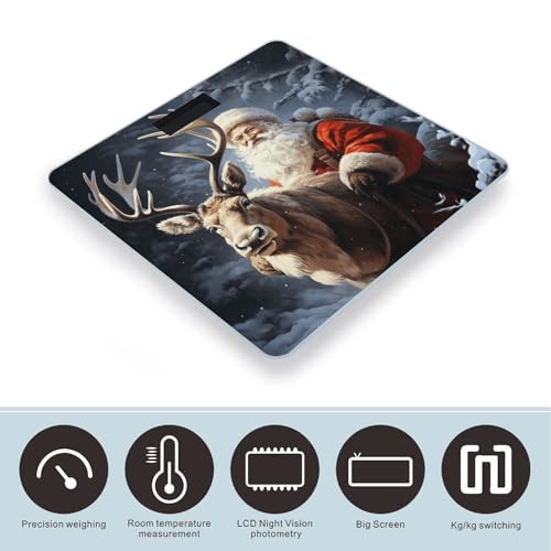 Báscula Digital de Baño con Diseño de Santa Claus y Ciervo miniatura 3