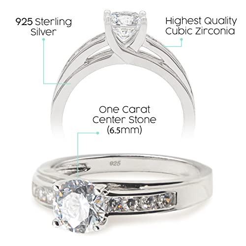 Solid 925 Sterling Silver Engagement Ring Solitaire Round CZ Cubic Zirconia 1.5ct4