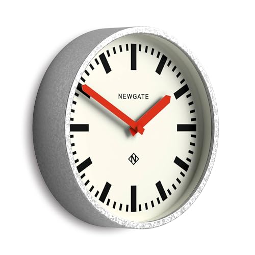 NEWGATE® Luggage Horloge Murale | Horloge de Gare Moderne en métal rétro | 30cm | Boîtier Profond en métal galvanisé avec Aiguilles Rouges | Style...