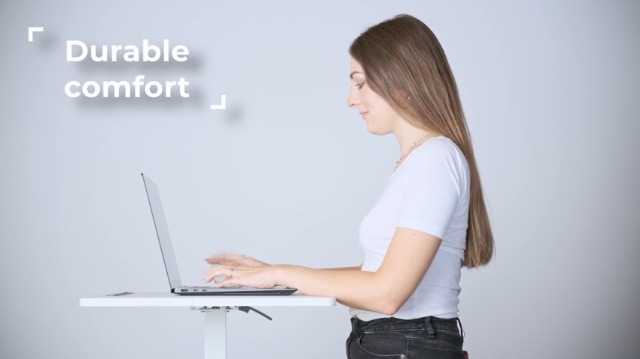 Scrivania Computer Mobile Con Ruote - Tavolo Regolabile 80x40cm Per Camera Da Letto - Foto 3