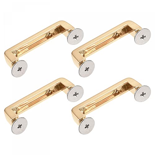 uxcell Arch Bridge Buckle, 4Pcs 1.57 Inch Metal D-Ring Connector Buckles Shackle for Bag Hanger Purse Strap DIY Craft, Gold Tone