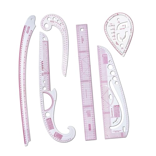 Vaveren Clothing Pattern Making Ruler Dress Makers Ruler Measuring Tools Bendable Styling Sewing French Curve Ruler Set for Tailors, 6 Pieces