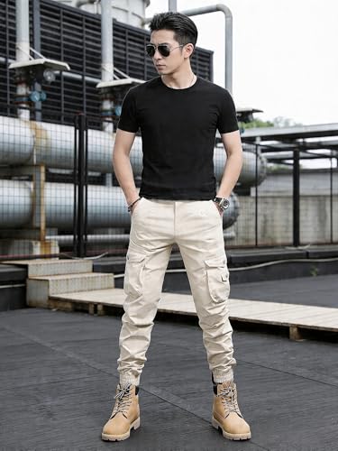 Image of Lymio Cargo for Men | Cotton Cargo Pant | Drawstring Waist Pant (Also Available in Plus Sizes)(09-12)