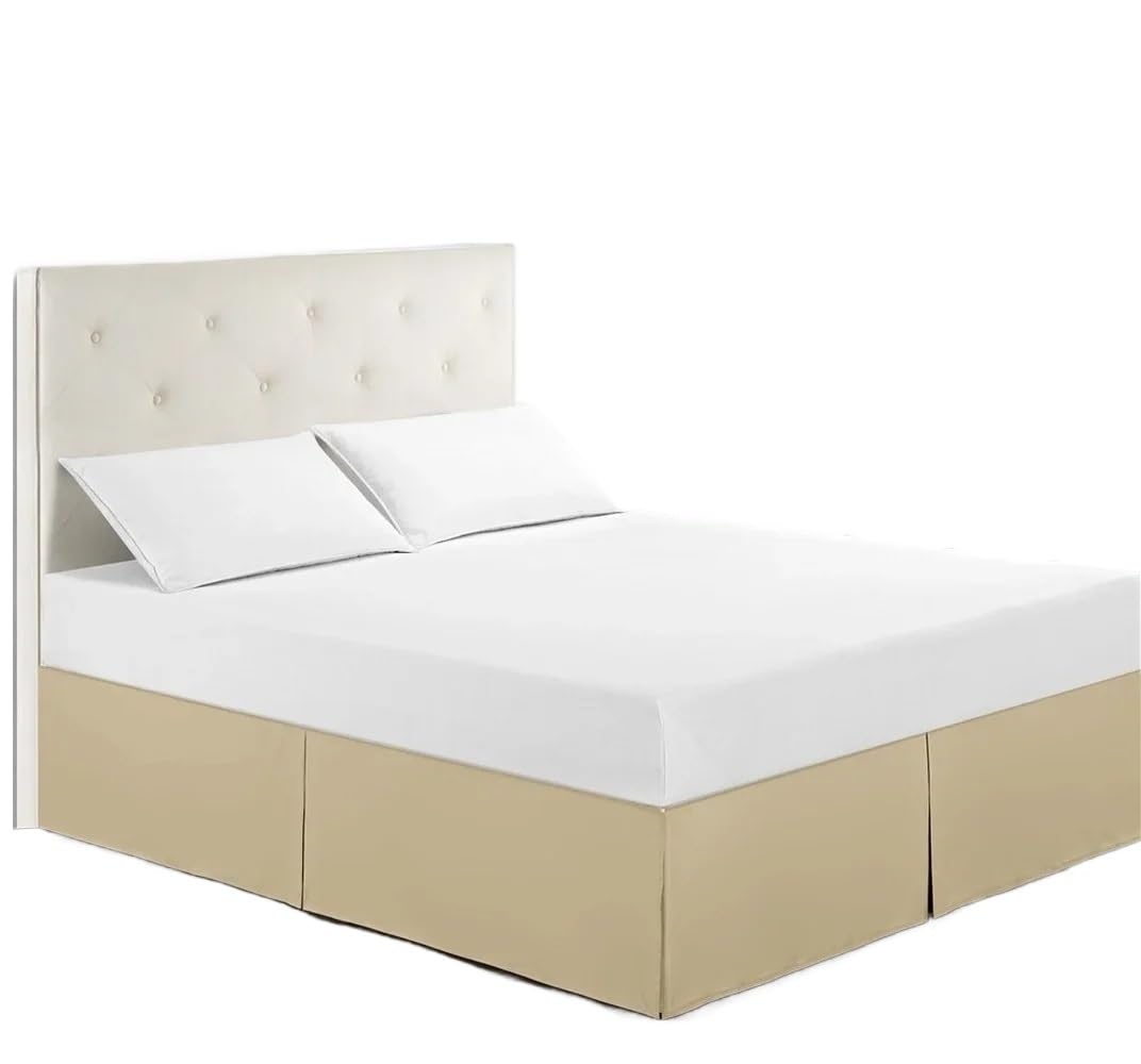 UDHSNJZG Bed Skirt Bedspreads Home Bedclothes Solid Color Bed Skirt For Hotel Household Decor(Off white,Q(153X203cm))