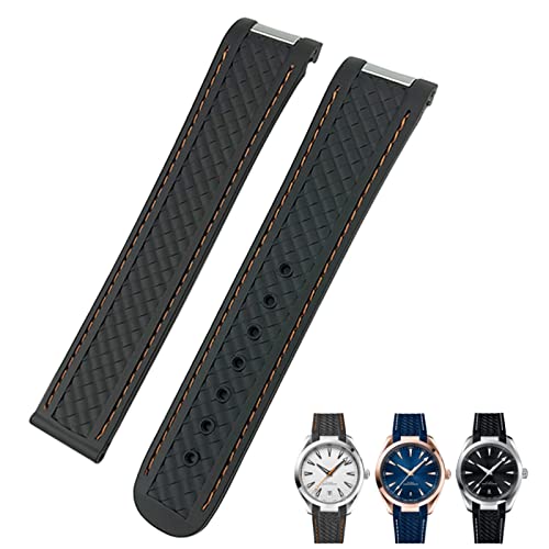 Bracelet montre caoutchouc 20mm incurvé résistant à la sueur pour Speedmaster