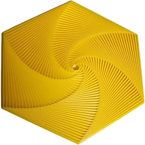 Fractal Fidget Hexagon, Infinity Cube Fidget Toy, Mindful Meditation Tool 12CM, 3D Printed Fidget Toy, Geometric Fidget Coasters, Infinity Cubes for Stress and Anxiety Fidget Toy (Yellow)