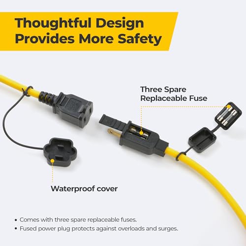 Hyanglux 100Ft Switch Led String Lights: 100W 11000Lm Etl Certified Bright Industrial Outdoor Temporary Lighting Construction Hanging Ip65 Waterproof 18Awg Wire Work Light For Attic Jobsite Garage thumb #6