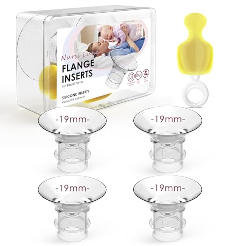 Image of Nursi Luna Flange Insert 15mm 4PCS for 24mm Flange /Shield, Flange Sizing Kit Silicone Flange Insert with Storage Box, Cleaning Brush, Breastfeeding Essentials Kit for Moms
