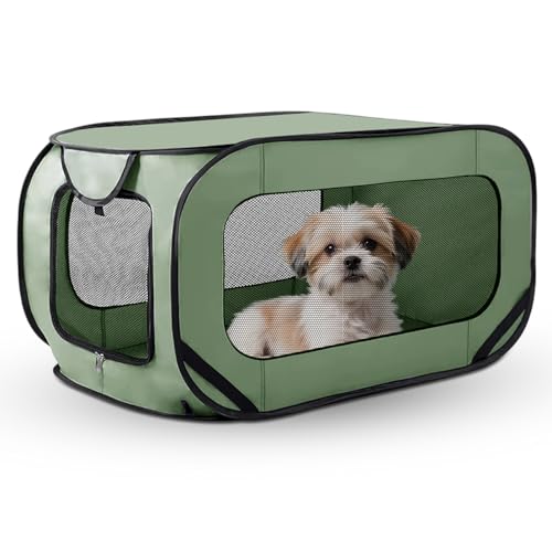Trasportino pieghevole per cani, 94 x 53 x 53 cm, pieghevole, per gatti e cani, fino a 25 kg, colore: verde