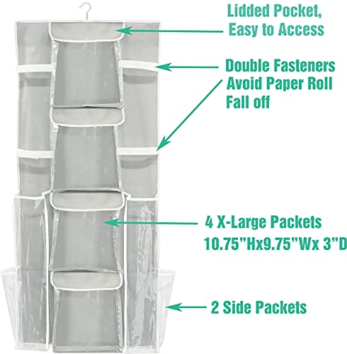 Simple-Houseware-Double-Sided-Hanging-Gift-Wrap-Organizer-Storage-Pockets-Set-of-1