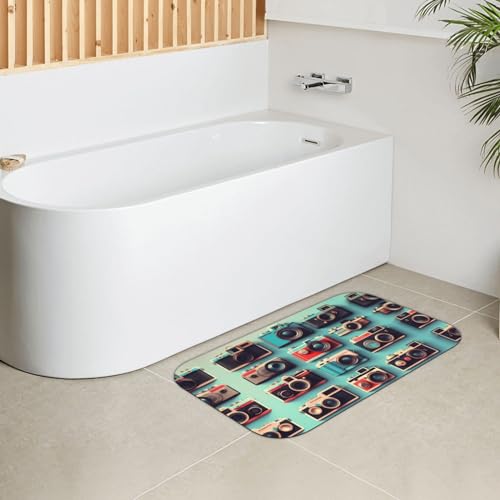 Tapis de bain pliable antidérapant diatomée retro camera - 5
