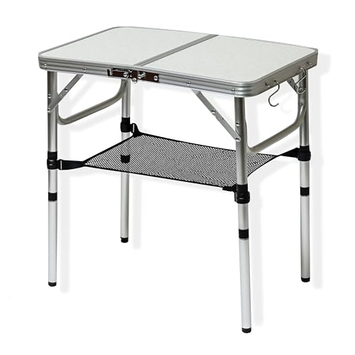 Trademark Innovations Small Folding Camp Table with Net Storage, Portable, Lightweight, Camping Folding Table, Portable Card Table