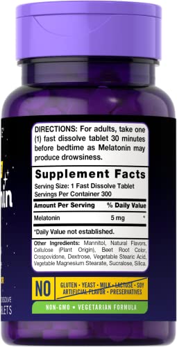 Carlyle CL4197 Melatonin 5 Mg Fast Dissolve 300 Tablets thumb #1