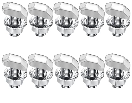 Tornillos de cabeza de martillo M6x12 de acero inoxidable A2-70, 10 piezas de tornillo de cabeza de martillo con tuercas de bloqueo, tuercas de brida, tornillos de poste M6 para PV, solar, carriles de