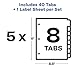 Avery 8-Tab Binder Dividers, Easy Print & Apply Clear Label Strip, Index Maker, Pastel Tabs, 5 Sets (11991)