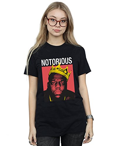 Image of Notorious BIG Women's Biggie Crown Boyfriend Fit T-Shirt Black Small