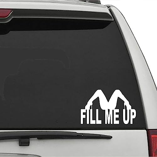 Image of Fill Me Up Sticker Car Fuel Tank Cap Decal Funny Window Bumper Decal Sticker Suitable for Cars, Trucks (White)