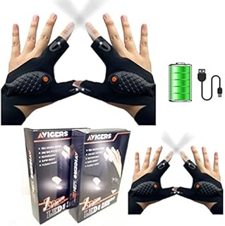 LED Flashlight Gloves for Thanksgiving, Christmas Gifts for Men, -Rechargeable Lighted Gloves Cool Gadget Hands Free Lights Repairing Cars Night Running Fishing Camping Hiking in Dark Place