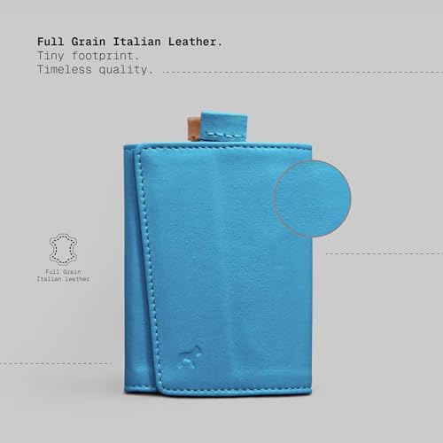 Image of The Frenchie Co. - Speed Wallet Mini - Ultra-Slim RFID Blocking Card Holder - Quick-Access Pull Tab - Full-Grain Italian Leather Minimalist Front Pocket Wallet for Men & Women