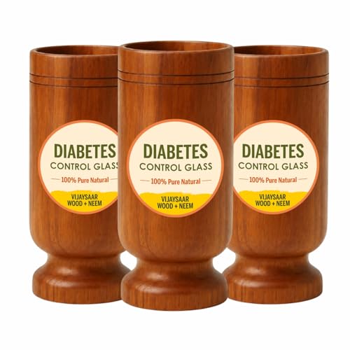 Image of Vijaysar Wood Glass for Diabetes with Neem 100 ML Capacity | Lab Tested Ayurvedic Herbal Water Tumbler for Overnight Infused Water | Reusable Natural Glass (Pack of 3)