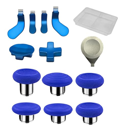 Image of 13in1 Metal Thumbsticks Accessories for Xbox Elite Controller Series 2 Core,Metal Thumbsticks Paddles Repair Kit Replacement for Elite Series 2 Core with 6 Swap Joystick,4 Paddles,2 D-Pads,1Tool(Blue)