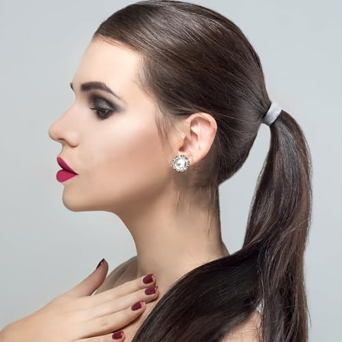 Dance Earrings for Women Crystal Halo Rhinestone Stud Earrings for Competitions Performance Stage Wedding Party3